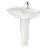 TOTO LPT242G#11 Prominence Oval Pedestal Bathroom Sink for Single Hole Faucets, Colonial White
