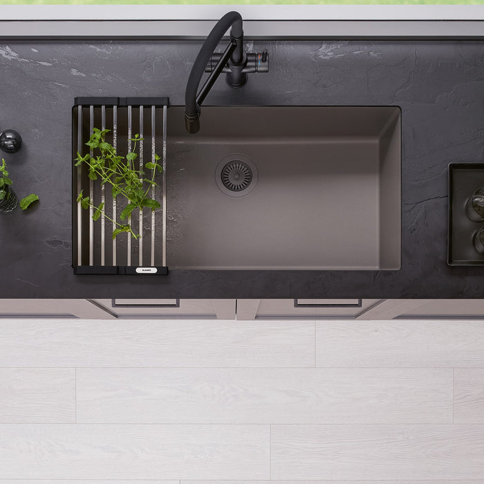 Blanco 443121 Precis SILGRANIT 32" Super Single Undermount Kitchen Sink - Volcano Gray