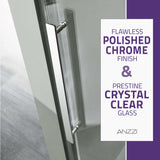 ANZZI SD-FRLS05902CH Stellar Series 60" x 76" Frameless Sliding Shower Door with Handle in Chrome