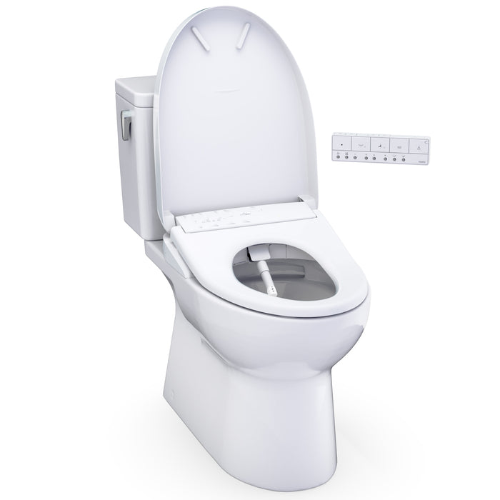 TOTO MW4724726CEFGA#01 Glaston WASHLET+ S7 Two-Piece Elongated 1.28 GPF Auto Flush Universal Height Toilet