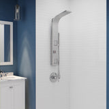 ANZZI SP-AZ078BS Aura 2-Jetted Shower Panel with Heavy Rain Shower & Spray Wand in Brushed Steel