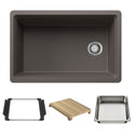 Blanco 443309 Inteos SILGRANIT 30" Single Bowl Reversible Undermount Workstation Kitchen Sink - Volcano Gray
