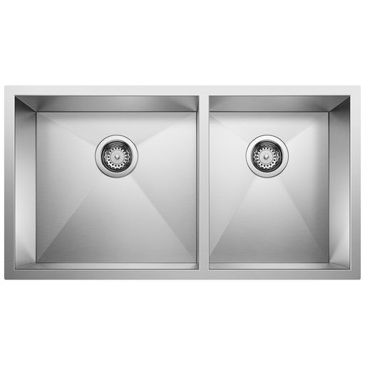 Blanco 515821 Precision R0 33" 60/40 Double Bowl Undermount Stainless Steel Kitchen Sink