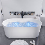 ANZZI FT-AZ067 Jericho Series 67" Air Jetted Freestanding Acrylic Bathtub in White