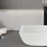 ANZZI LS-AZ912 Solstice Square Glass Vessel Bathroom Sink with White Finish