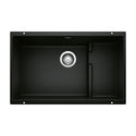 Blanco 442934 Precis Cascade SILGRANIT 29" Single Bowl Undermount Kitchen Sink with Colander - Coal Black