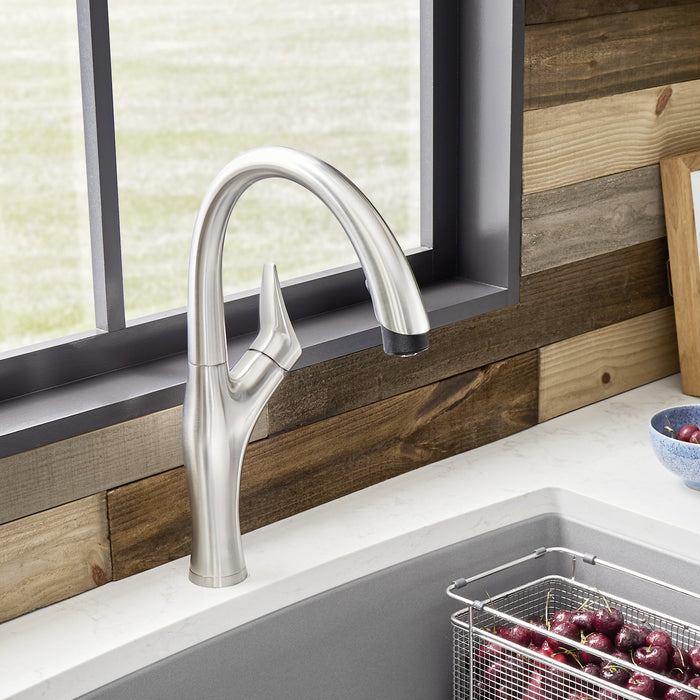 Blanco 442037 Artona Pull-Down Dual-Spray Kitchen Faucet - PVD Steel