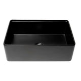 ALFI Brand ABFS3020-BM Black Matte Workstation 30" x 20" Single Bowl Step Rim Fireclay Farm Sink