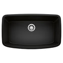 Blanco 442942 Valea SILGRANIT 32" Super Single Undermount Kitchen Sink - Coal Black