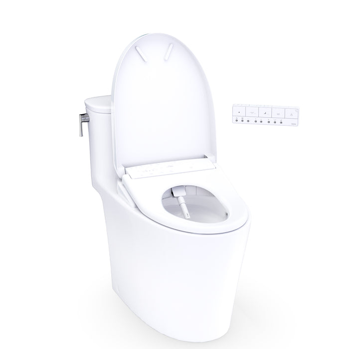 TOTO MW6864726CUFGA#01 Aurora 1G WASHLET+ S7 One-Piece Elongated 1.0 GPF Auto Flush Universal Height Toilet