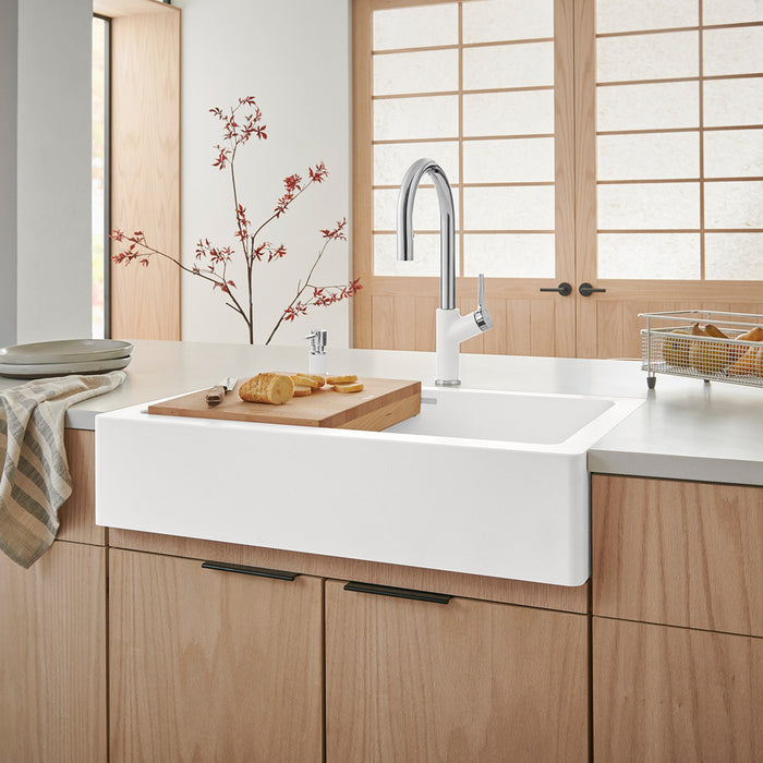 Blanco 526541 Vintera SILGRANIT 30" Single Bowl Apron-Front Farmhouse Sink - White