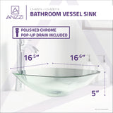 ANZZI LS-AZ8119 Story Series Deco-Glass Vessel Sink in Lustrous Clear