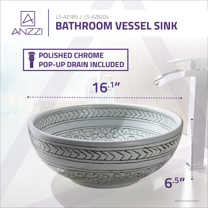 ANZZI LS-AZ8204 Satui Series Vessel Sink in Decor White