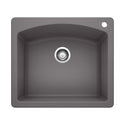 Blanco 441463 Diamond SILGRANIT 25" Single Bowl Dual Mount Kitchen Sink - Cinder