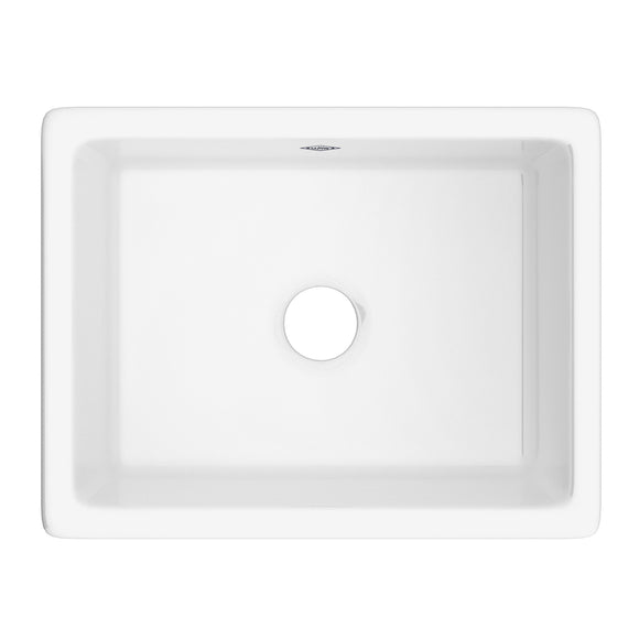 Rohl UM2318WH Shaws Classic Shaker Single Bowl Inset or Undermount Fireclay Secondary Kitchen or Laundry Sink