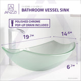 ANZZI LS-AZ8127 Magician Series Deco-Glass Vessel Sink in Lustrous Frosted