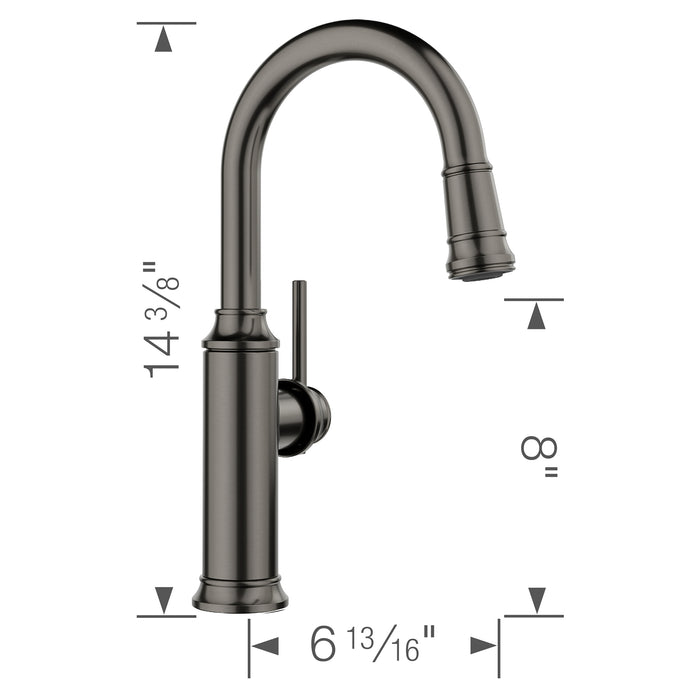 Blanco 443265 Empressa Pull-Down Bar Faucet - Satin Dark Steel