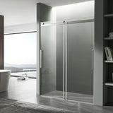 ANZZI SD-FRLS05902BN Stellar Series 60" x 76" Frameless Sliding Shower Door with Handle in Brushed Nickel