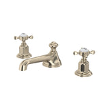 Rohl U.3706X-STN-2 Perrin and Rowe Edwardian Low Level Spout Widespread Bathroom Faucet