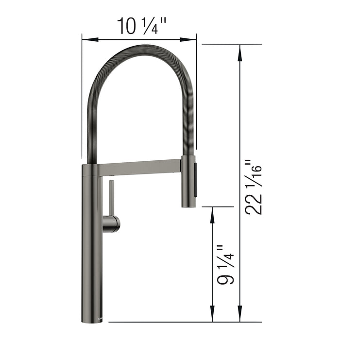Blanco 527475 Culina II Semi-Pro Pull-Down Dual-Spray Kitchen Faucet - Satin Dark Steel