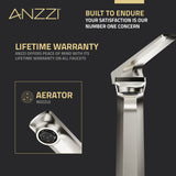 ANZZI L-AZ904BN Single Handle Single Hole Bathroom Vessel Sink Faucet With Pop-up Drain in Brushed Nickel