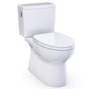 TOTO Glaston Two-Piece Elongated 1.28 GPF WASHLET+ and Auto Flush Ready Universal Height Toilet with CEFIONTECT and SS124 SoftClose Seat, Cotton White - MS472124CEFG#01