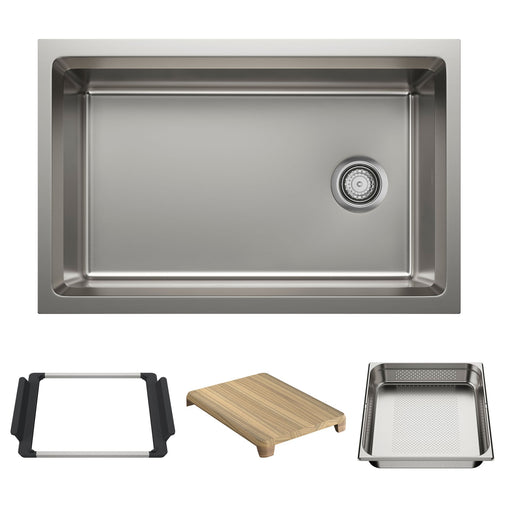 Blanco 443299 Inteos 30" Single Bowl Reversible Undermount Stainless Steel Workstation Kitchen Sink