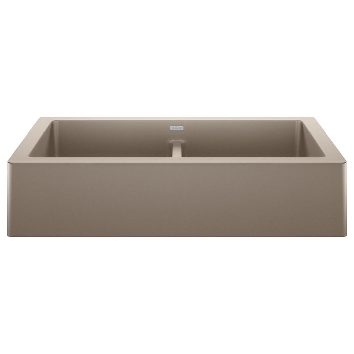 Blanco 526553 Vintera SILGRANIT 33" Double Bowl Apron-Front Farmhouse Sink - Truffle