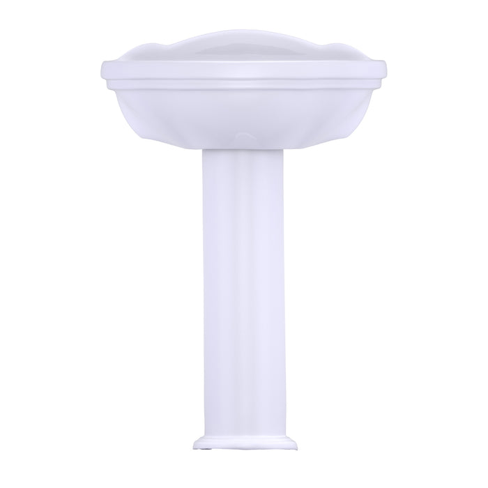 TOTO LPT754.4#01 Whitney Oval Pedestal Bathroom Sink for 4" Center Faucets, Cotton White
