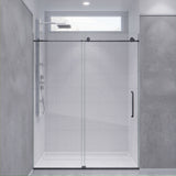 ANZZI SD-AZ8077-02GB Leon Series 60" by 76" Frameless Sliding Shower Door in Gunmetal with Handle