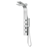 Silent 40 in. Full Body Shower Panel with Heavy Rain Shower and Spray Wand in Brushed Steel