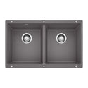 Blanco 519050 Precis SILGRANIT 29" 50/50 Double Bowl Undermount Kitchen Sink - Cinder
