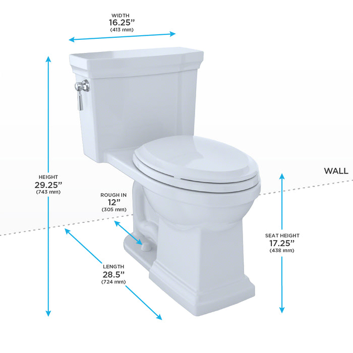 TOTO MS814224CEFG#03 Promenade II One-Piece Elongated Universal Height Toilet, Bone