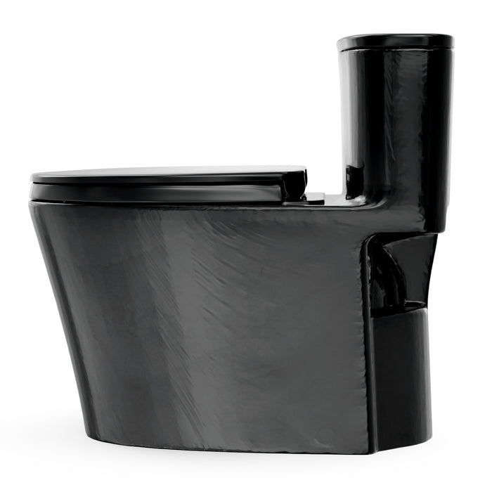 TOTO MS686124CEF#51 Aurora One-Piece Elongated 1.28 GPF Universal Height Toilet with Seat, Ebony (Black)