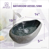 ANZZI LS-AZ8179 Lovro Vessel Sink in Dark River Stone