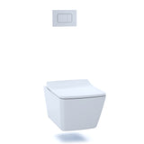 TOTO SS249R#01 SoftClose Slim Square Non-Slamming Seat and Lid for SP Wall-Hung Toilet, Cotton White