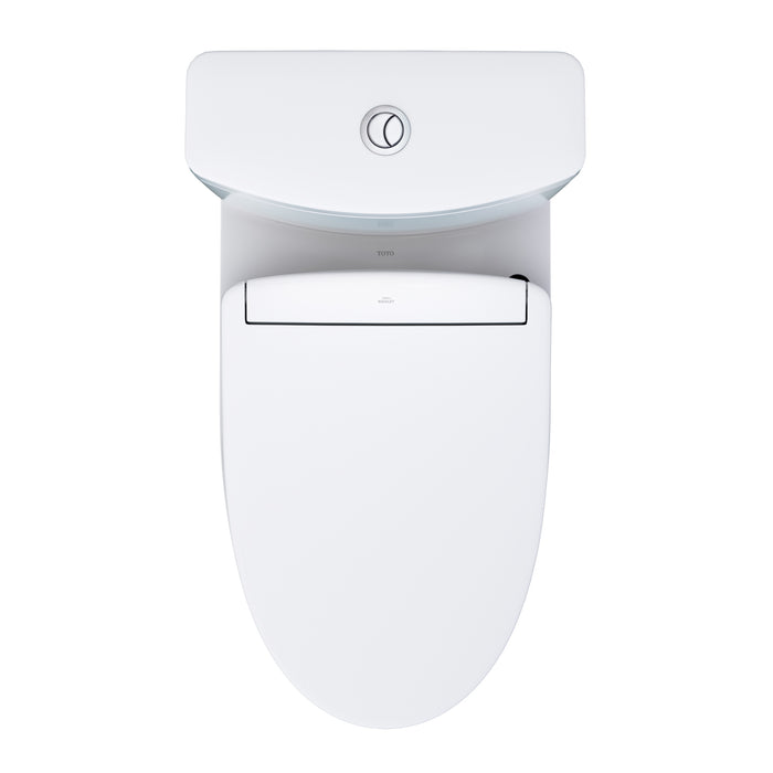 TOTO MW4463446CEMGN#01 Washlet+ Aquia IV Elongated Dual Flush Regular Height Toilet and Washlet S5 Bidet Seat