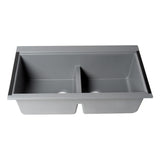 ALFI Brand AB3418DBUM-T Titanium 33" Granite Composite Workstation Double Bowl Undermount Sink