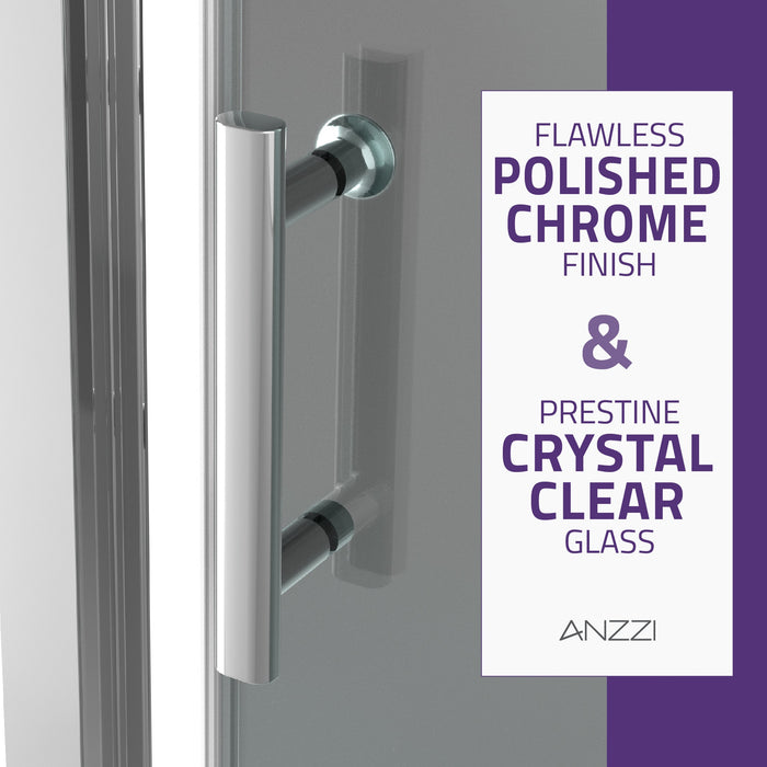 ANZZI SD-AZ052-01CH Halberd 48" x 72" Framed Shower Door in Polished Chrome