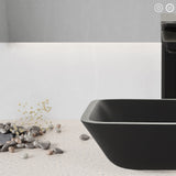 ANZZI LS-AZ911MB Innovio Rectangle Glass Vessel Bathroom Sink with Matte Black Finish