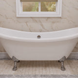 ANZZI FT-CF130LXFT-CH 69.29" Belissima Double Slipper Acrylic Claw Foot Tub in White