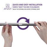 ANZZI AC-AZSR55CH 35-55 Inches Shower Curtain Rod with Shower Hooks in Polished Chrome