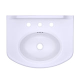 TOTO LPT642.8#01 Dartmouth Rectangular Pedestal Bathroom Sink with Arched Front for 8" Center Faucets, Cotton White