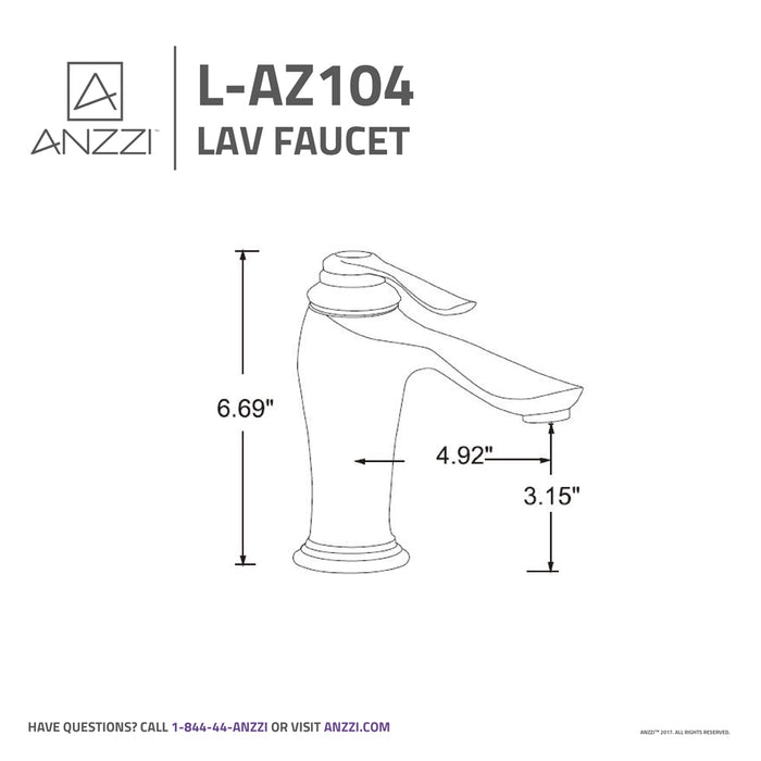 ANZZI L-AZ104ORB Anfore Single Hole Single Handle Bathroom Faucet in Oil Rubbed Bronze