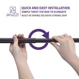 ANZZI AC-AZSR88ORB 48-88 Inches Shower Curtain Rod with Shower Hooks in Oil Rubbed Bronze