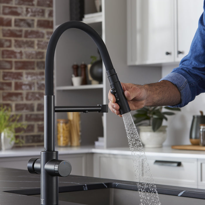 Blanco 442992 Catris Flexo Filter-Ready Semi-Pro Pull-Down Dual-Spray Kitchen Faucet - Matte Black