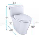 TOTO MS642124CUFG#11 Nexus 1G One-Piece Elongated Universal Height Toilet with SoftClose Seat, Colonial White