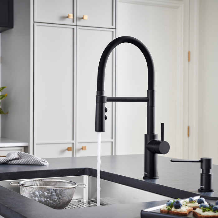 Blanco 443026 Catris Flexo Semi-Pro Pull-Down Dual-Spray Kitchen Faucet - Matte Black