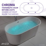 ANZZI FT-AZ067 Jericho Series 67" Air Jetted Freestanding Acrylic Bathtub in White