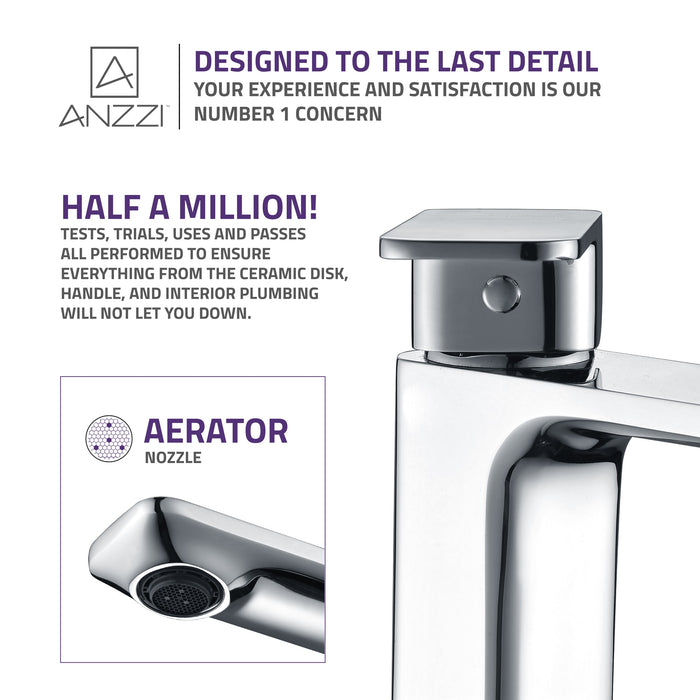 ANZZI L-AZ103 Vibra Single Hole Single-Handle Bathroom Sink Faucet-Polished Chrome